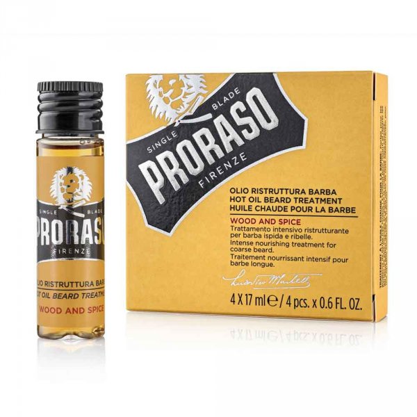 huile chaude de traitement pour la barbe Proraso wood & spice